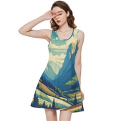 Mountains Nature Forest Landscape Inside Out Racerback Dress by Salmanaz77