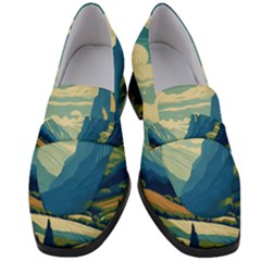 Mountains Nature Forest Landscape Women s Chunky Heel Loafers by Salmanaz77