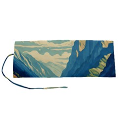 Mountains Nature Forest Landscape Roll Up Canvas Pencil Holder (s)