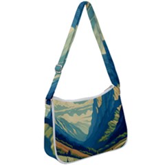 Mountains Nature Forest Landscape Zip Up Shoulder Bag by Salmanaz77