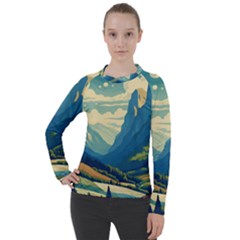 Mountains Nature Forest Landscape Women s Pique Long Sleeve T-shirt