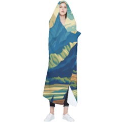 Mountains Nature Forest Landscape Wearable Blanket