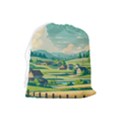 Countryside Meadow Rural Bloom Drawstring Pouch (Large) View2