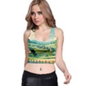 Countryside Meadow Rural Bloom Racer Back Crop Top View1