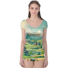 Countryside Meadow Rural Bloom Boyleg Leotard  by Salmanaz77