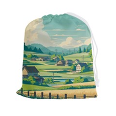 Countryside Meadow Rural Bloom Drawstring Pouch (2xl) by Salmanaz77