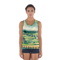 Countryside Meadow Rural Bloom Sport Tank Top 