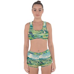 Countryside Meadow Rural Bloom Racerback Boyleg Bikini Set by Salmanaz77