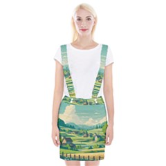 Countryside Meadow Rural Bloom Braces Suspender Skirt