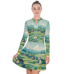 Countryside Meadow Rural Bloom Long Sleeve Panel Dress