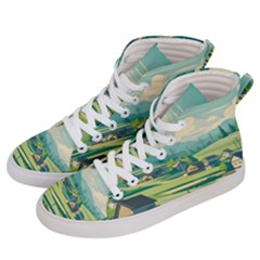 Countryside Meadow Rural Bloom Women s Hi-top Skate Sneakers by Salmanaz77