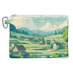 Countryside Meadow Rural Bloom Canvas Cosmetic Bag (xl)