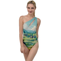 Countryside Meadow Rural Bloom To One Side Swimsuit