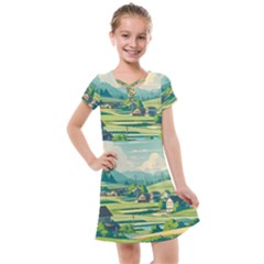 Countryside Meadow Rural Bloom Kids  Cross Web Dress by Salmanaz77