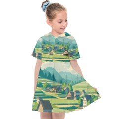 Countryside Meadow Rural Bloom Kids  Sailor Dress