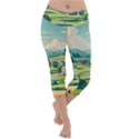 Countryside Meadow Rural Bloom Lightweight Velour Capri Yoga Leggings View1