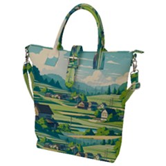 Countryside Meadow Rural Bloom Buckle Top Tote Bag by Salmanaz77