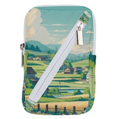 Countryside Meadow Rural Bloom Belt Pouch Bag (large)