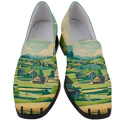 Countryside Meadow Rural Bloom Women s Chunky Heel Loafers by Salmanaz77