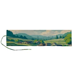 Countryside Meadow Rural Bloom Roll Up Canvas Pencil Holder (l)