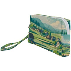 Countryside Meadow Rural Bloom Wristlet Pouch Bag (small)