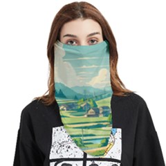 Countryside Meadow Rural Bloom Face Covering Bandana (triangle) by Salmanaz77