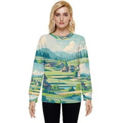 Countryside Meadow Rural Bloom Hidden Pocket Sweatshirt