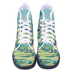 Countryside Meadow Rural Bloom Women s High-top Canvas Sneakers by Salmanaz77