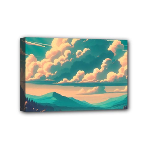 Mountains Countryside Agriculture Mini Canvas 6  X 4  (stretched)