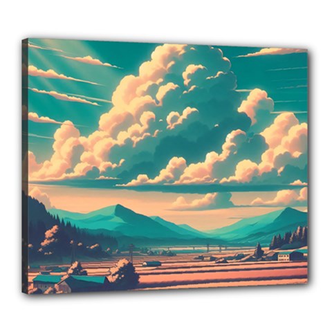 Mountains Countryside Agriculture Canvas 24  X 20  (stretched) by Salmanaz77