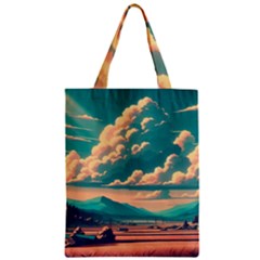 Mountains Countryside Agriculture Zipper Classic Tote Bag