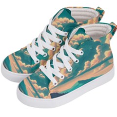 Mountains Countryside Agriculture Kids  Hi-top Skate Sneakers by Salmanaz77