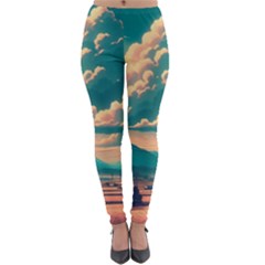 Mountains Countryside Agriculture Lightweight Velour Leggings