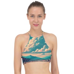 Mountains Countryside Agriculture Halter Bikini Top