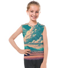 Mountains Countryside Agriculture Kids  Mesh Tank Top