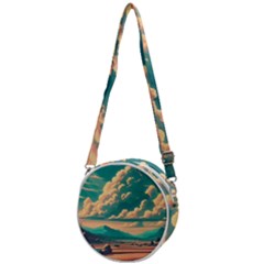 Mountains Countryside Agriculture Crossbody Circle Bag