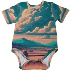 Mountains Countryside Agriculture Baby Short Sleeve Bodysuit by Salmanaz77