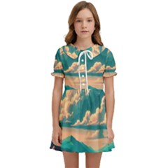 Mountains Countryside Agriculture Kids  Sweet Collar Dress