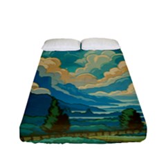 Mountains Rural Countryside Sky Fitted Sheet (full/ Double Size)