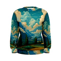 Mountains Rural Countryside Sky Women s Sweatshirt by Salmanaz77