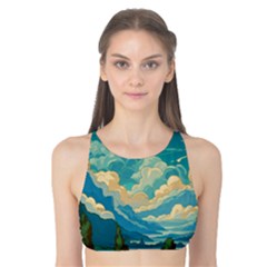 Mountains Rural Countryside Sky Tank Bikini Top