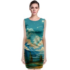 Mountains Rural Countryside Sky Classic Sleeveless Midi Dress by Salmanaz77