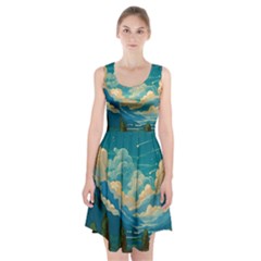 Mountains Rural Countryside Sky Racerback Midi Dress