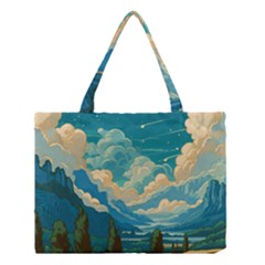 Mountains Rural Countryside Sky Medium Tote Bag