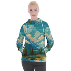 Mountains Rural Countryside Sky Women s Hooded Pullover by Salmanaz77