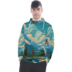 Mountains Rural Countryside Sky Men s Pullover Hoodie by Salmanaz77