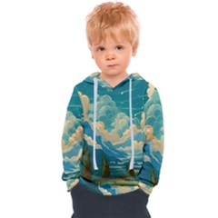 Mountains Rural Countryside Sky Kids  Overhead Hoodie by Salmanaz77