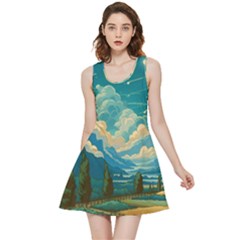 Mountains Rural Countryside Sky Inside Out Reversible Sleeveless Dress by Salmanaz77