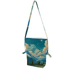 Mountains Rural Countryside Sky Folding Shoulder Bag by Salmanaz77