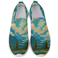 Mountains Rural Countryside Sky Men s Slip On Sneakers